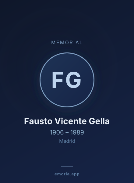 Memorial portrait of Fausto Vicente Gella