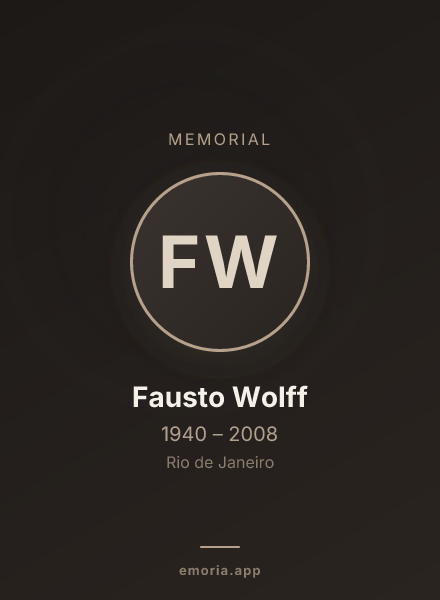 Memorial portrait of Fausto Wolff