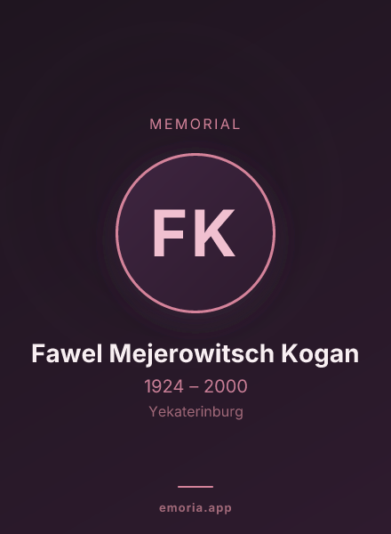 Memorial portrait of Fawel Mejerowitsch Kogan