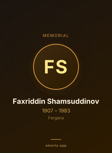 Memorial portrait of Faxriddin Shamsuddinov