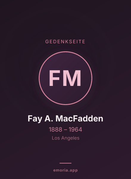 Gedenkportrait von Fay A. MacFadden