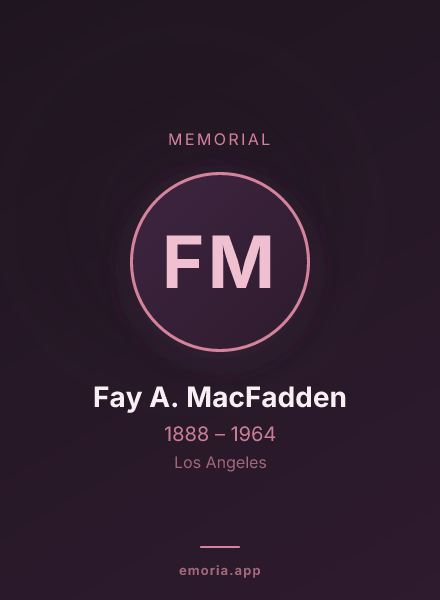 Memorial portrait of Fay A. MacFadden