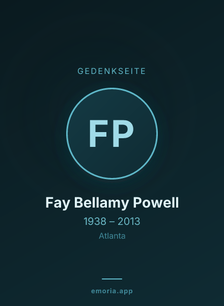 Gedenkportrait von Fay Bellamy Powell