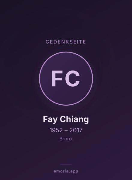 Gedenkportrait von Fay Chiang