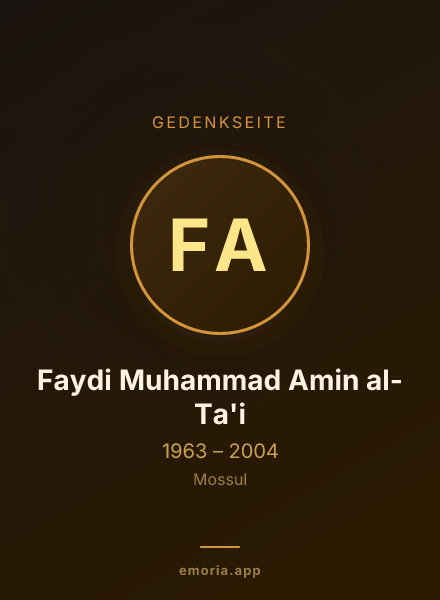 Gedenkportrait von Faydi Muhammad Amin al-Ta'i