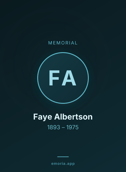 Memorial portrait of Faye Albertson