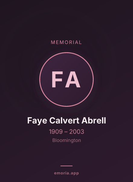 Memorial portrait of Faye Calvert Abrell