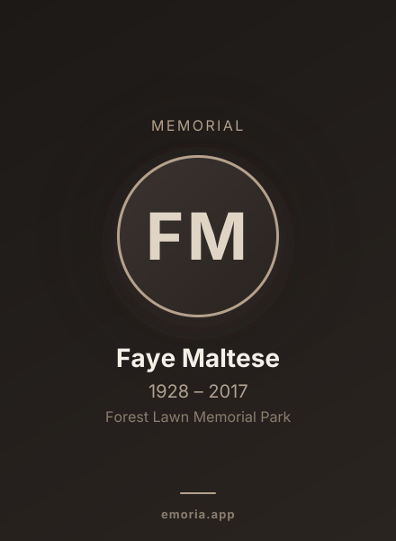 Memorial portrait of Faye Maltese