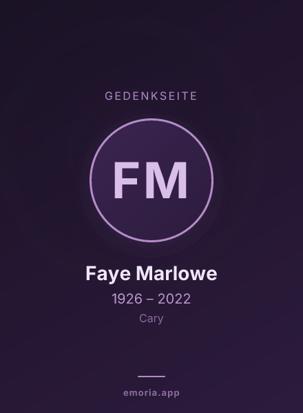 Gedenkportrait von Faye Marlowe