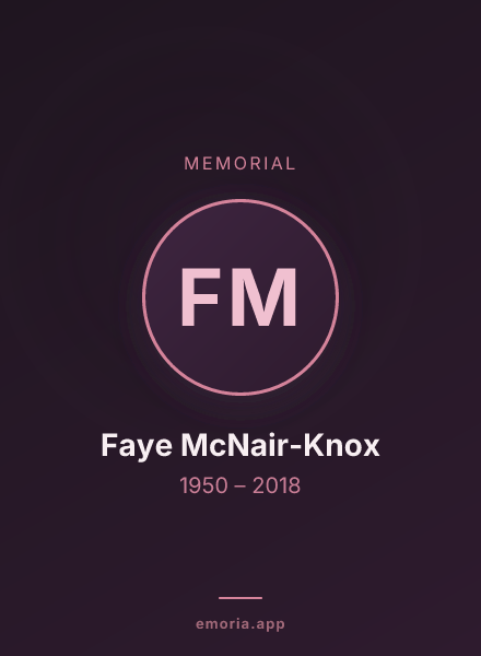 Memorial portrait of Faye McNair-Knox
