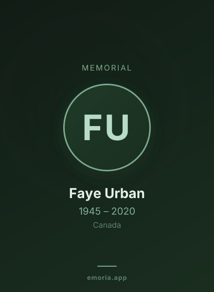 Memorial portrait of Faye Urban