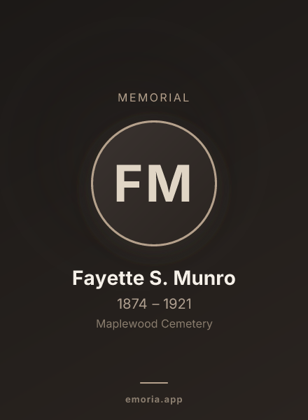 Memorial portrait of Fayette S. Munro