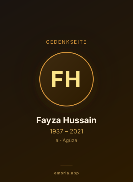 Gedenkportrait von Fayza Hussain