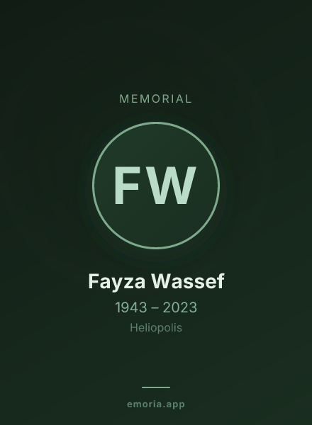 Memorial portrait of Fayza Wassef