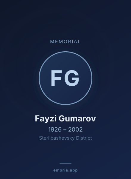 Memorial portrait of Fayzi Gumarov