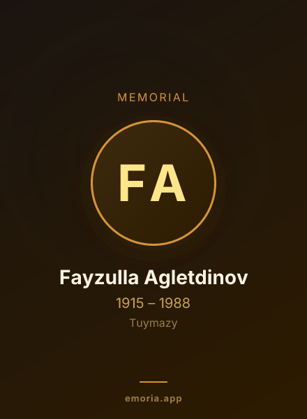 Memorial portrait of Fayzulla Agletdinov