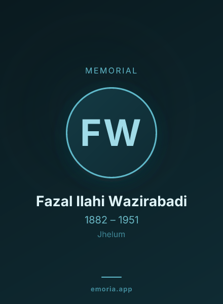 Memorial portrait of Fazal Ilahi Wazirabadi