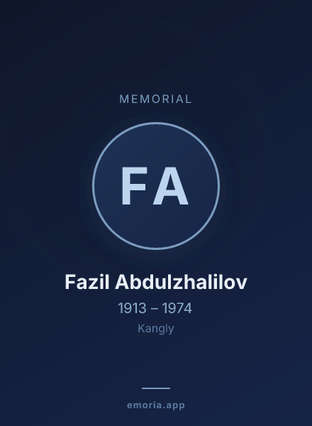 Memorial portrait of Fazil Abdulzhalilov
