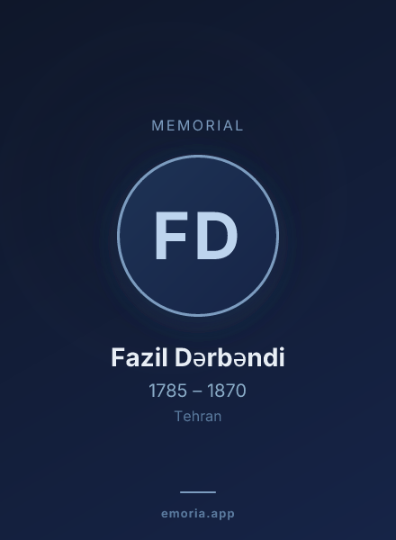 Memorial portrait of Fazil Dərbəndi