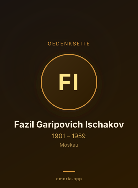 Gedenkportrait von Fazil Garipovich Ischakov