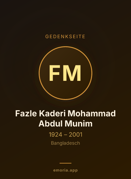 Gedenkportrait von Fazle Kaderi Mohammad Abdul Munim