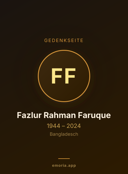 Gedenkportrait von Fazlur Rahman Faruque