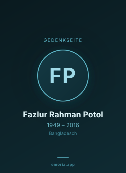 Gedenkportrait von Fazlur Rahman Potol