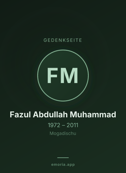 Gedenkportrait von Fazul Abdullah Muhammad