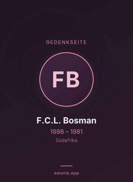 Gedenkportrait von F.C.L. Bosman