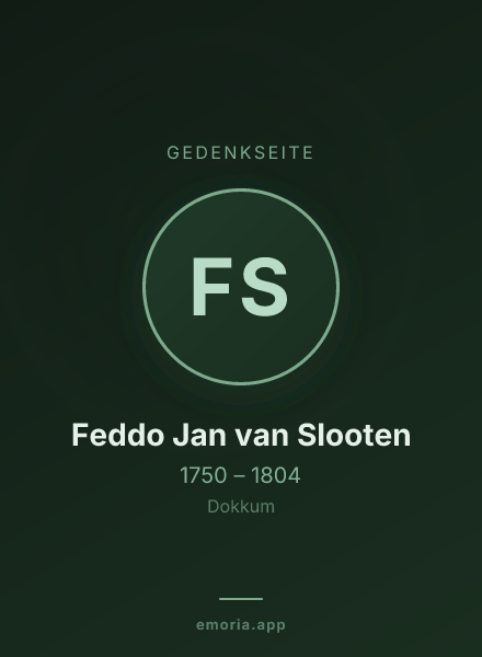 Gedenkportrait von Feddo Jan van Slooten