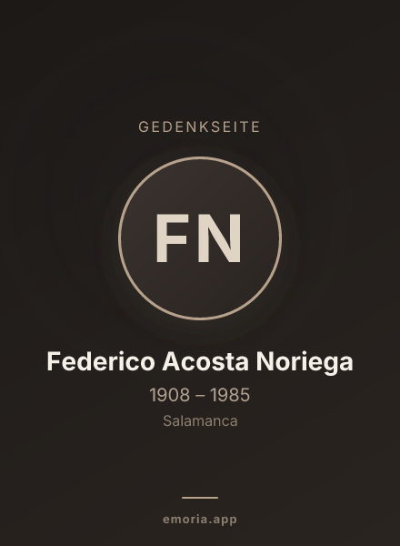 Gedenkportrait von Federico Acosta Noriega