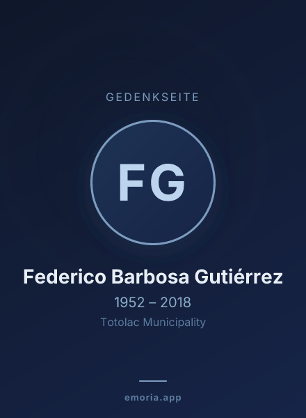 Gedenkportrait von Federico Barbosa Gutiérrez