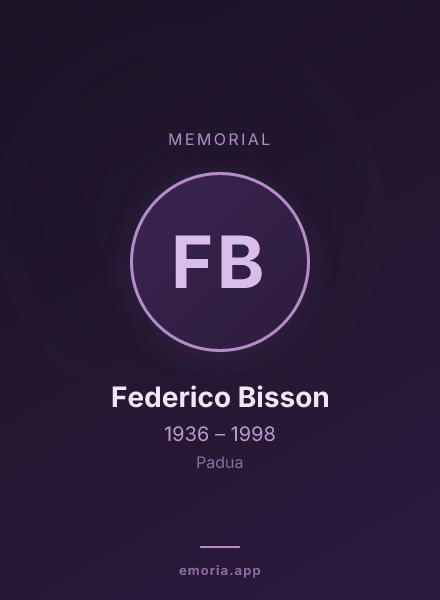 Memorial portrait of Federico Bisson