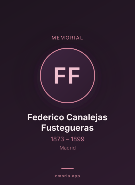 Memorial portrait of Federico Canalejas Fustegueras