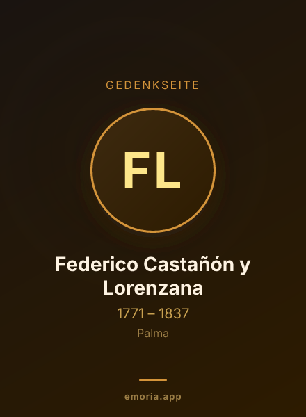 Gedenkportrait von Federico Castañón y Lorenzana