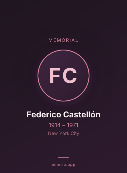 Memorial portrait of Federico Castellón