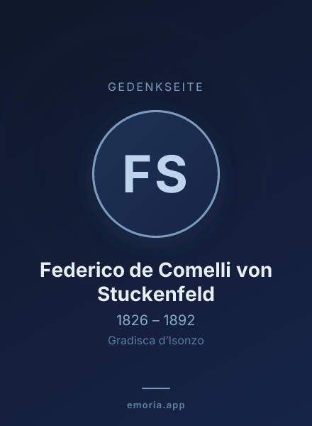 Gedenkportrait von Federico de Comelli von Stuckenfeld