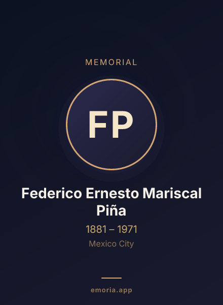 Memorial portrait of Federico Ernesto Mariscal Piña