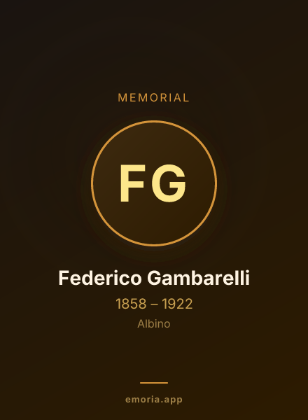 Memorial portrait of Federico Gambarelli