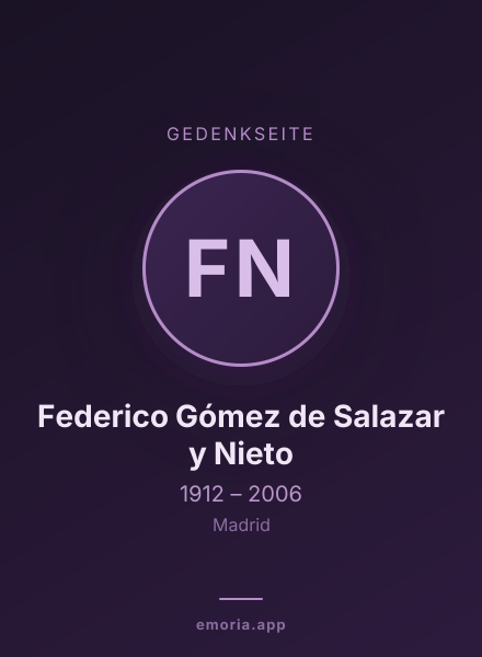 Gedenkportrait von Federico Gómez de Salazar y Nieto