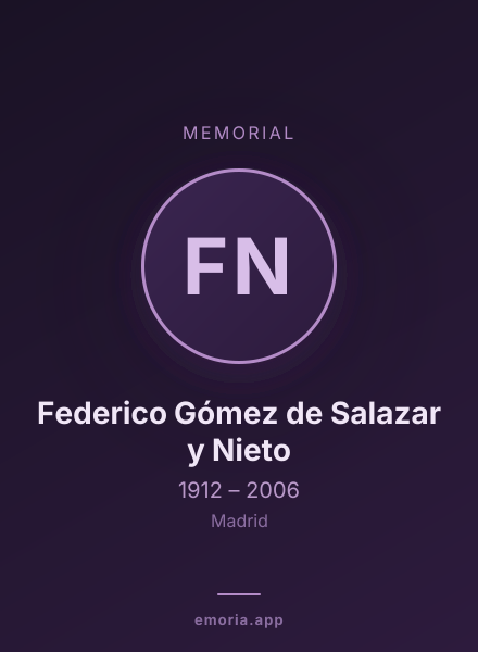 Memorial portrait of Federico Gómez de Salazar y Nieto