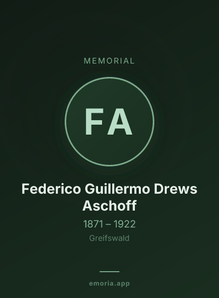 Memorial portrait of Federico Guillermo Drews Aschoff