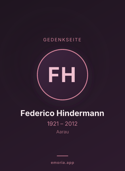 Gedenkportrait von Federico Hindermann