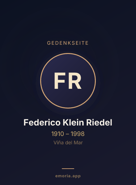 Gedenkportrait von Federico Klein Riedel