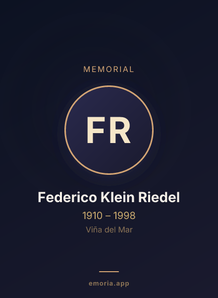Memorial portrait of Federico Klein Riedel