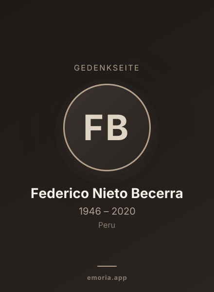 Gedenkportrait von Federico Nieto Becerra