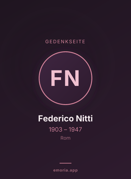 Gedenkportrait von Federico Nitti