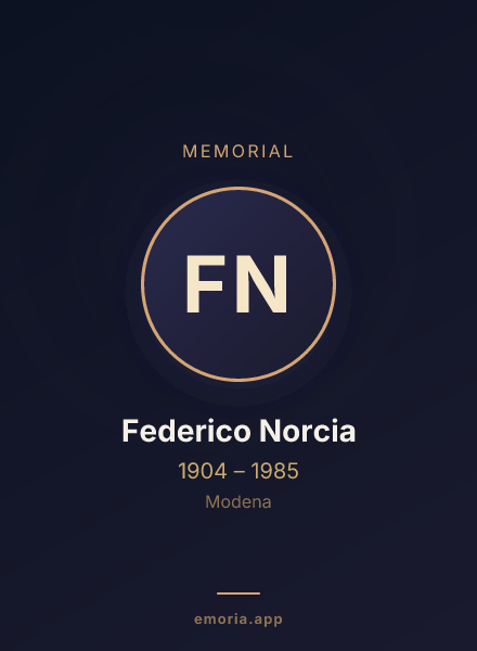 Memorial portrait of Federico Norcia