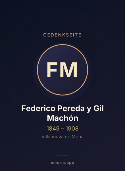 Gedenkportrait von Federico Pereda y Gil Machón