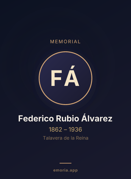 Memorial portrait of Federico Rubio Álvarez